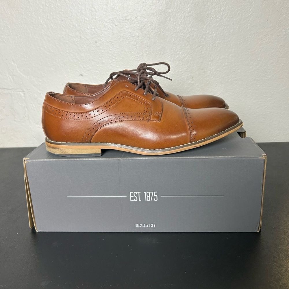 Stacy Adams Cognac Leather Shoes Boys Size 6